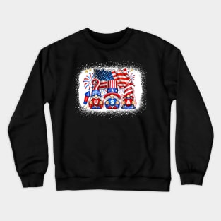 4th Of July Patriotic Gnomes Sunglasses American Fireworks Crewneck Sweatshirt